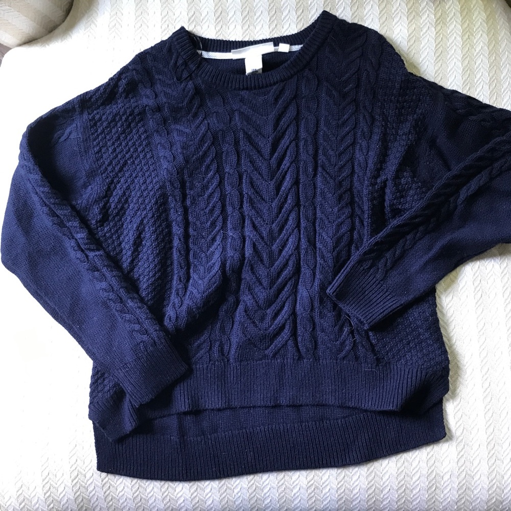H&M navy cable-knit sweater